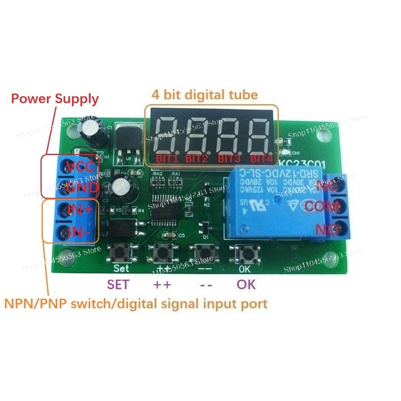 Relay Module 5V - Multifunction Pulse Counter Switch Adjustable Timer