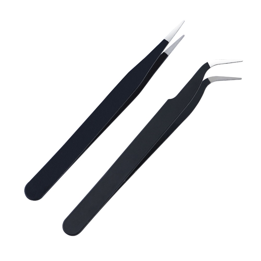 Diy Electronics Parts - 2Pcs Precision Anti-Static Tweezers ESD Straight