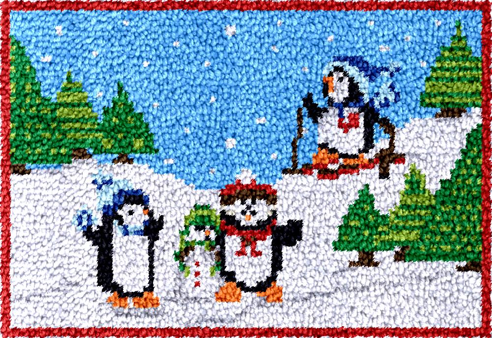 Hobby Diy Electronics Kit - penguins Latch Hook Rug Kits with