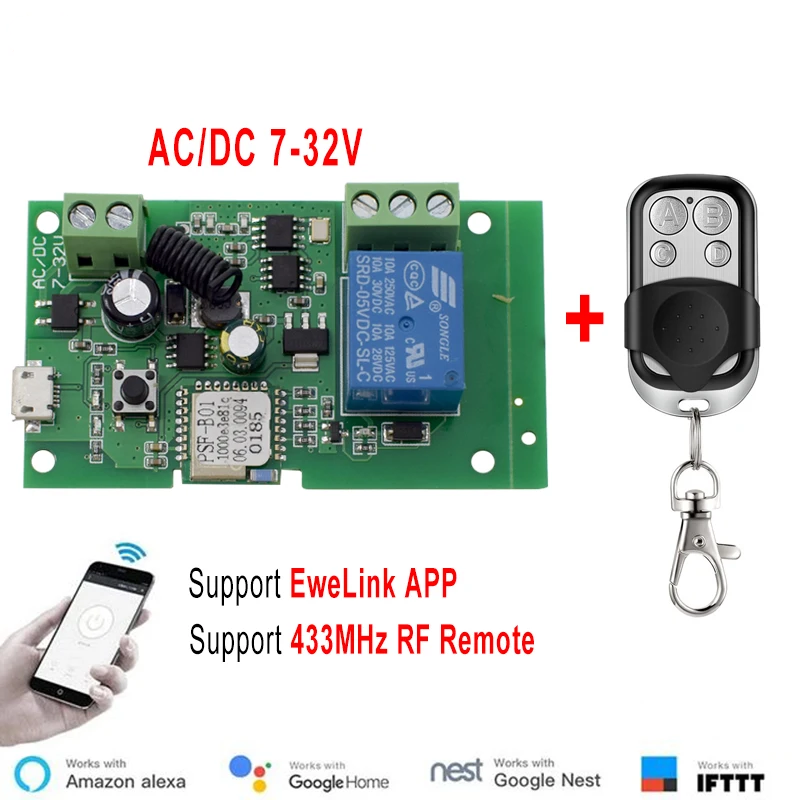 Ewelink AC/DC 5V 7V-32V 1 Chan - đánh giá và giá Relay Module 5V