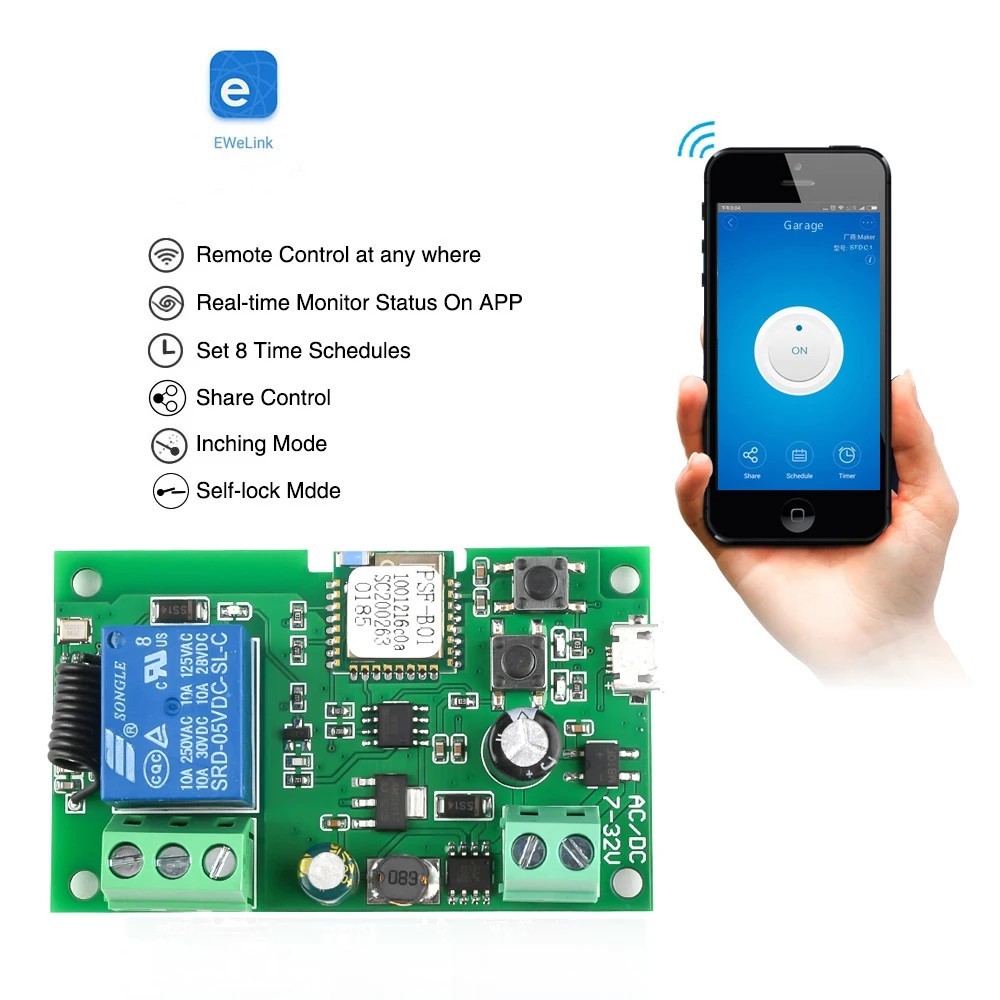 Ewelink AC/DC 5V 7V-32V 1 Chan - đánh giá và giá Relay Module 5V